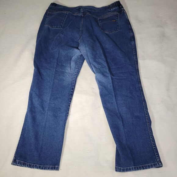 Wrangler Jeans Women Size 32W Blue Denim Straight Leg Carpenter Jeans Plus Size - Picture 2 of 14